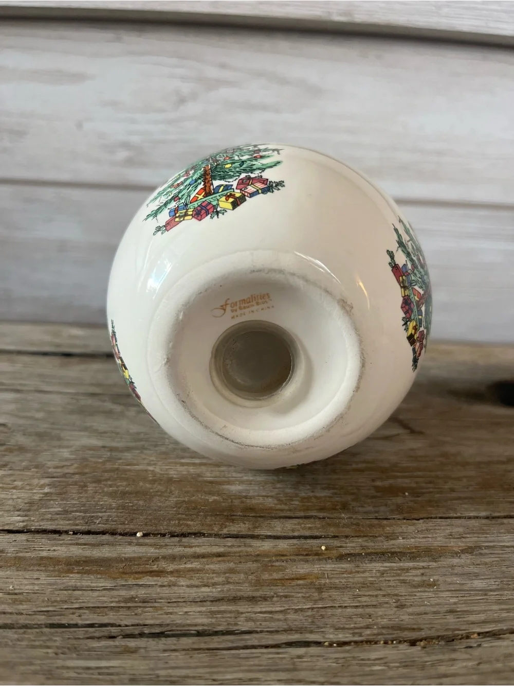 90’s Vintage Baum Bros Ceramic Christmas Tree Pomander Sachet Potpourri Ball